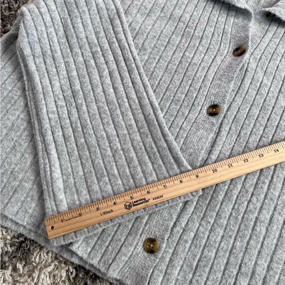 Aerie unREAL Ribbed Button-Down Cardigan | Heather Gray XL - Oversized Cozy Knit - Picture 12 of 15